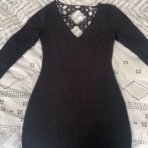 Black sparkle bodycon dress